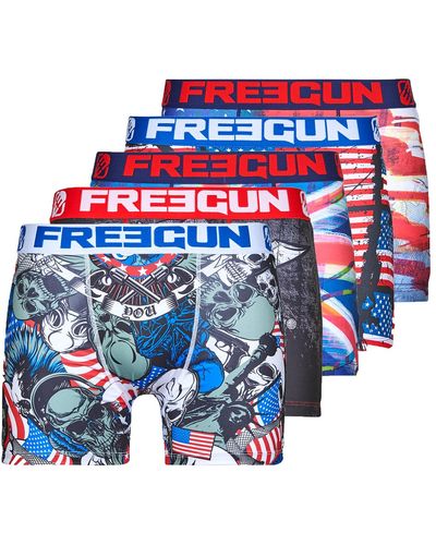 Freegun Boxer Shorts Boxers Drapeaux X5 - Blue