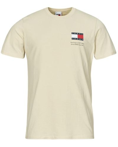Tommy Hilfiger T Shirt Tjm Slim Essential Flag Tee Ext - Natural