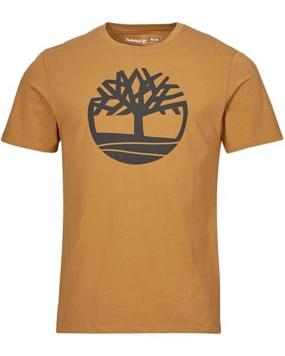 Timberland T Shirt Tree Logo Short Sleeve Tee - Brown