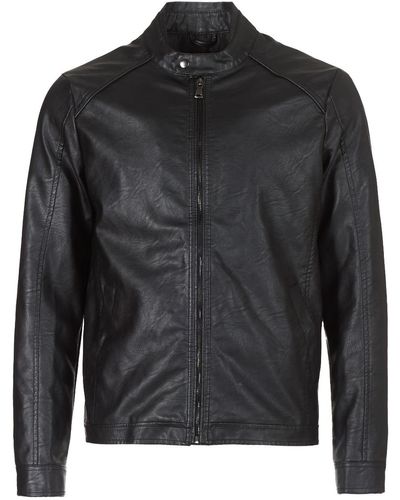 Yurban Imimid Men's Leather Jacket In Black
