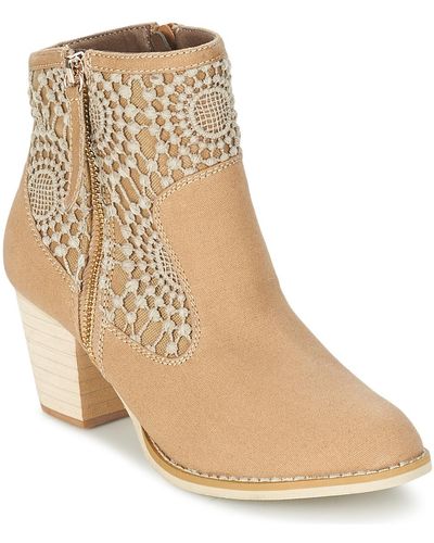 Moony Mood Diroval Low Ankle Boots - Natural