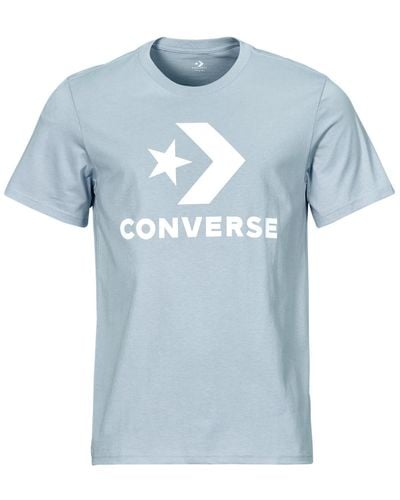 Converse T Shirt Logo Star Chev Ss Tee Cloudy Daze - Blue