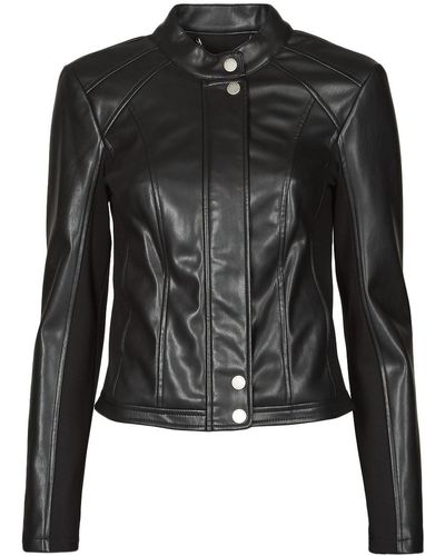 Guess Fiammetta Jacket Leather Jacket - Black