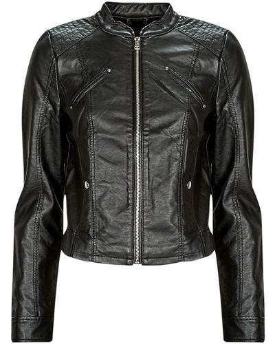 Vero Moda Leather Jacket Vmfavodona Coated Jacket Noos - Black