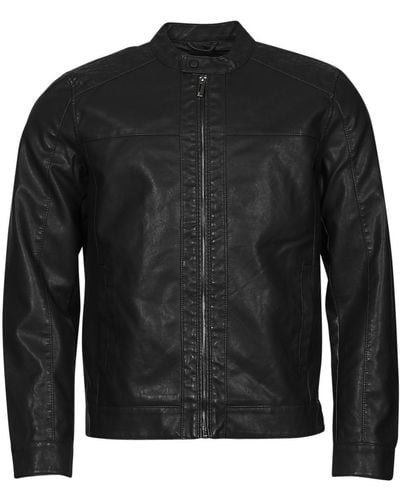 Only & Sons Onsmike Leather Jacket - Black
