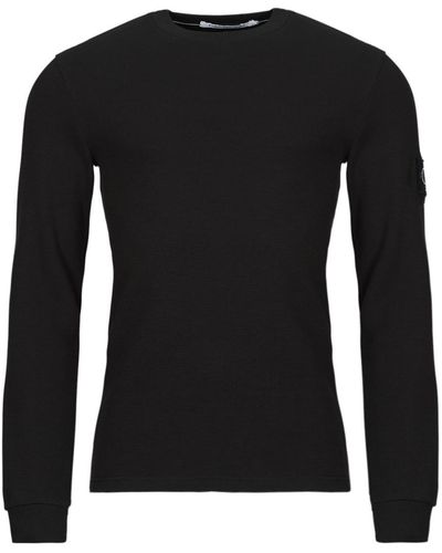 Calvin Klein Long Sleeve T-shirt Badge Waffle Ls Tee - Black