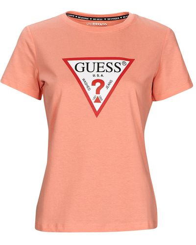 Guess Ss Cn Original Tee T Shirt - Pink