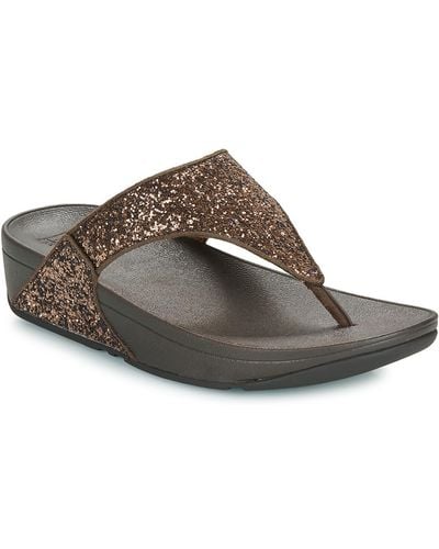 Fitflop Flip Flops / Sandals (shoes) Lulu Glitter Toe-thongs - Brown