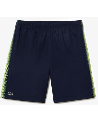 Lacoste Recycled Fabric Stretch Tennis Shorts White Navy Blue