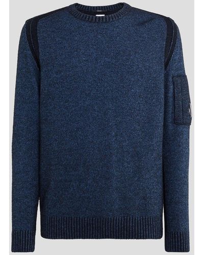 C.P. Company 10cmss107a 006029p 882 Navy Blue Jumper for Men Lyst