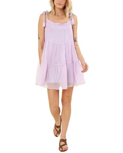 Hale Bob Silk-blend Tiered Mini Dress - Purple