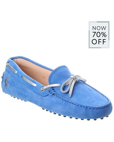 Tod's X Ferrari Gommino Suede Loafer - Blue
