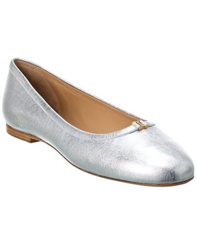 Chloé Marcie Metallic Leather Ballet Flat - White