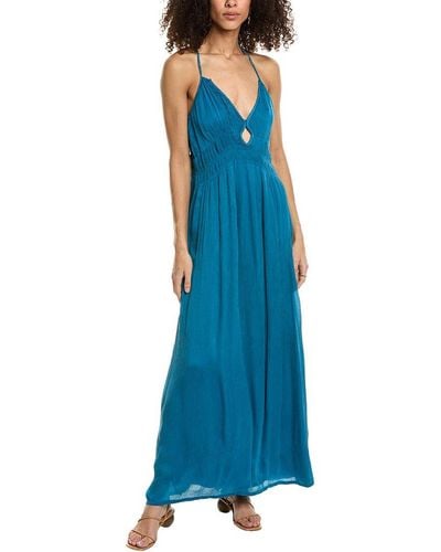 Ba&sh Crinkled Maxi Dress - Blue