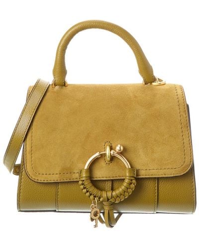 See By Chloé See By Chloe Joan Ladylike Leather & Suede Satchel - Metallic