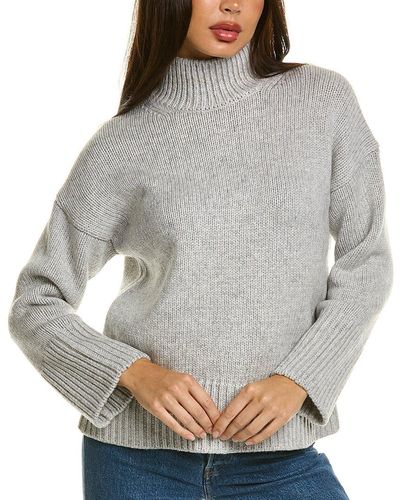 Vince Mock Neck Wool & Cashmere-blend Sweater - Gray
