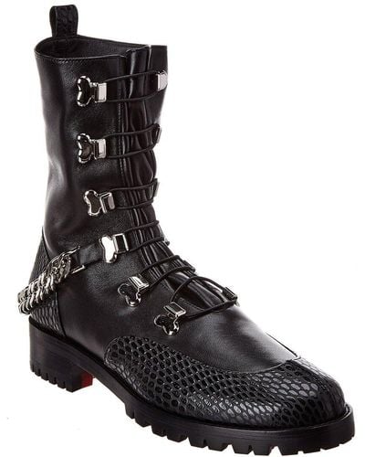 Christian Louboutin Horse Guarda Leather Boot - Black