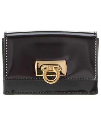 Ferragamo Women's Gancini Credit Card Holder Black main image 1