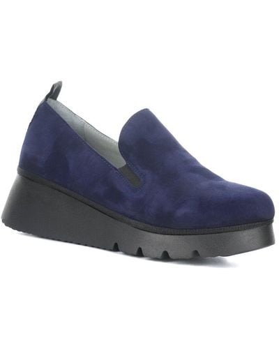Fly London Pece Suede Wedge - Blue