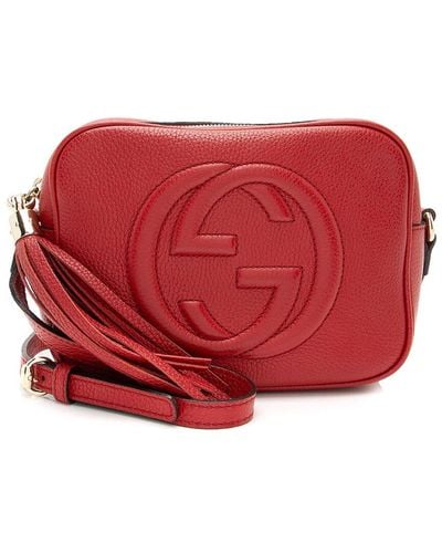 Gucci Leather Soho Disco Bag (Authentic Pre-Owned) - Red