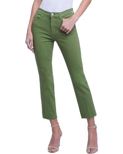 L'Agence Sada High-rise Crop Slim Jean Cactus Green Jean