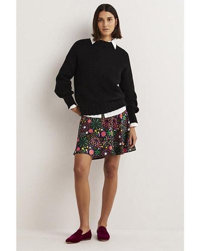 Boden Satin Bias-cut Mini Skirt - Black