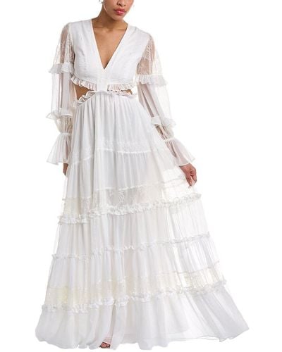PATBO Tiered Maxi Dress - White