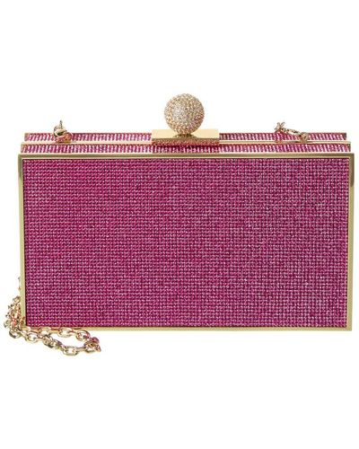 Rhinestone Embellished Clutch Purse Evening Bag with Chain Strap - Bla –  Sophia Collection