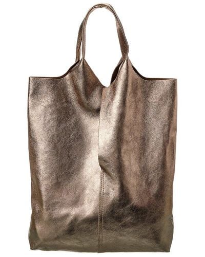 Italian Leather Shoulder Bag - Brown