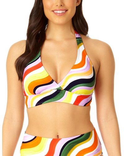 Anne Cole Marilyn Banded Halter Top - Yellow