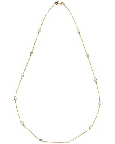 Suzy Levian 14k 0.75 Ct. Tw. Diamond Station Necklace - White