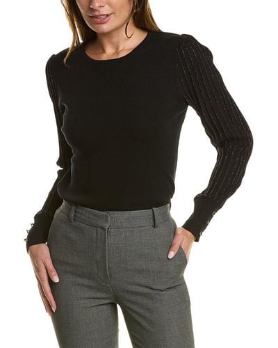 Nanette Lepore Rib Sleeve Sweater - Black