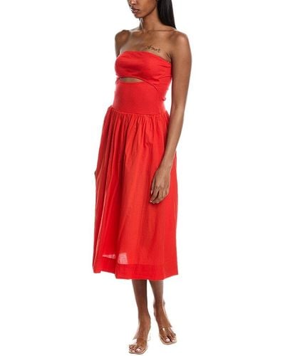 Stateside Poplin Maxi Dress - Red