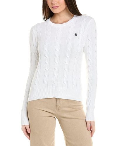 Brooks Brothers Cable Sweater - White