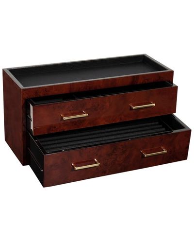 Wolf Meridian 2-drawer Valet, Charging Station & Pen Box - Red