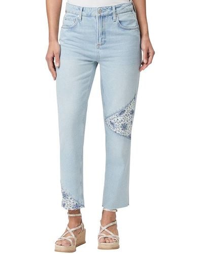 PAIGE Noella Brenna Distressed Relaxed Straight Leg Jean - Blue