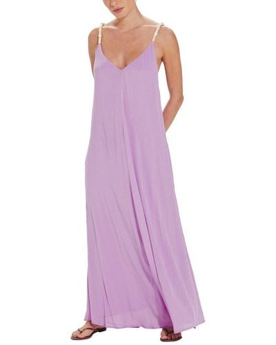 ViX Solid Lilly Long Cover Up - Purple
