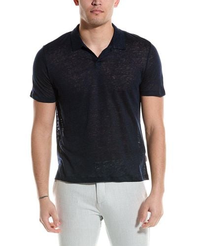 Onia Shaun Linen Polo Shirt - Black