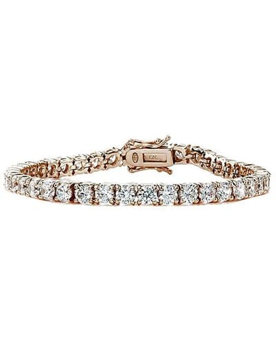 Genevive Jewelry 18k Rose Gold Vermeil Cz Bracelet - White