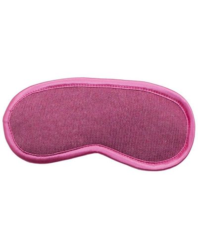 Portolano Knitted Eye Mask With Satin Piping - Pink