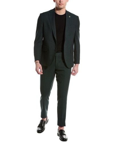 Ted Baker 2pc Wool Flat Front Suit - Black