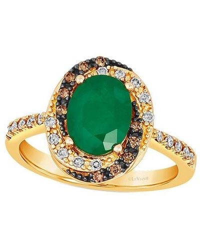Le Vian Balance 14K 1.42 Ct. Tw. Diamond & Emerald Ring - Green
