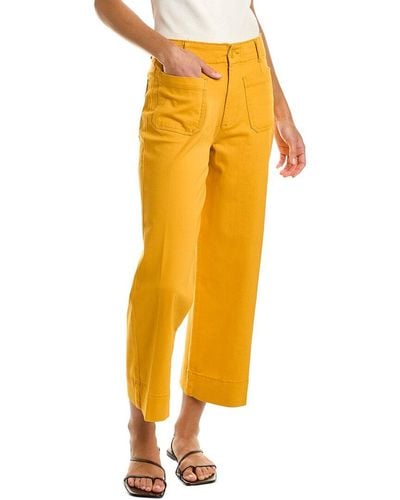 Bagatelle Peached Twill Patch Pocket Pant - Yellow