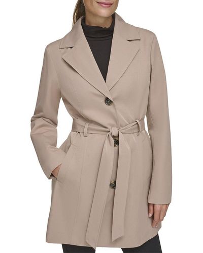 Kenneth Cole Belted Trench Coat - Natural