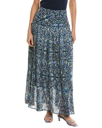 Ted Baker Corrugated Pleat Maxi Skirt - Blue