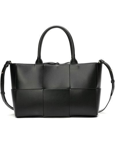 Tiffany & Fred Woven Smooth Leather Tote - Black