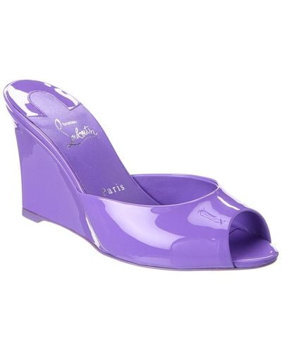 Christian Louboutin Me Dolly Zeppa 85 Patent Wedge Sandal - Purple