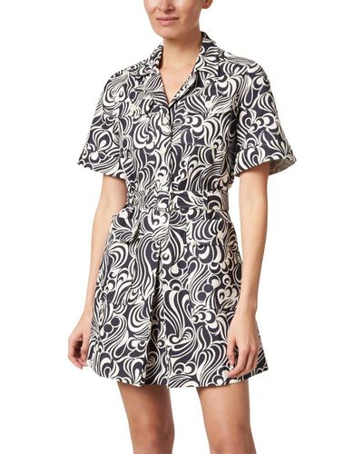 Tara Jarmon Ryfen Groovy Printed Linen-blend Shirt - Black