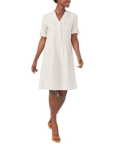 J.McLaughlin Solid Riviera Linen Dress - White