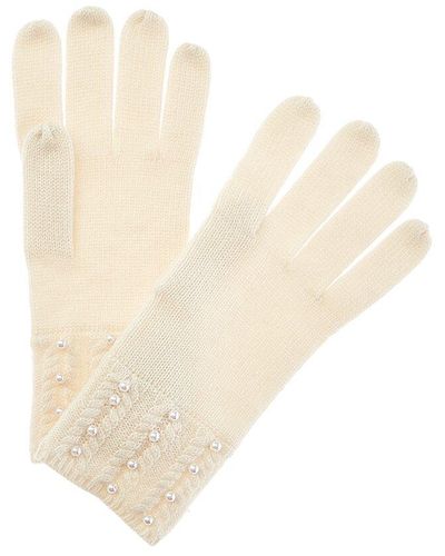 Forte Pearl Cashmere Gloves - White